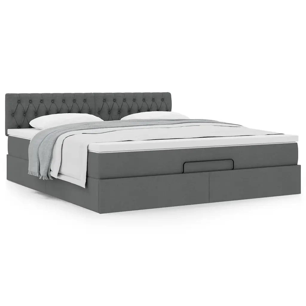 Struttura Letto Pouf con Materasso 160x200 cm in Tessuto 3311554