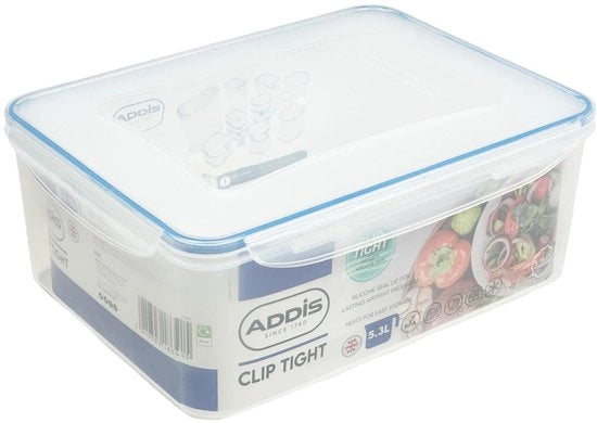 Contenitore di Cibo da Appendere, Grande, 5,3 l, Rettilineo, Erettro, Sigillatura in Silicone, BPA Libero, Clip per Chiusura Facile da Aprire, Translucido