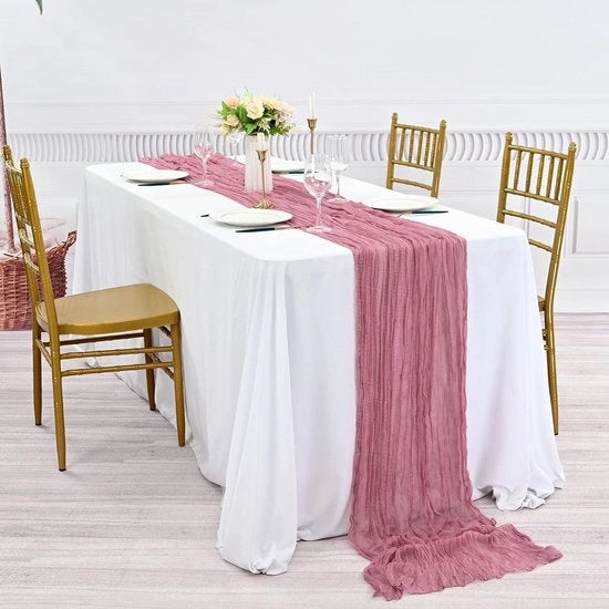 Set di tovagliette per tavola - Tessuti a fiori - Confezione da 5 - 90 x 400 cm - Rustico - Organza - Decorazione per matrimoni - Arcobaleno per matrimoni - Decorazione per feste
