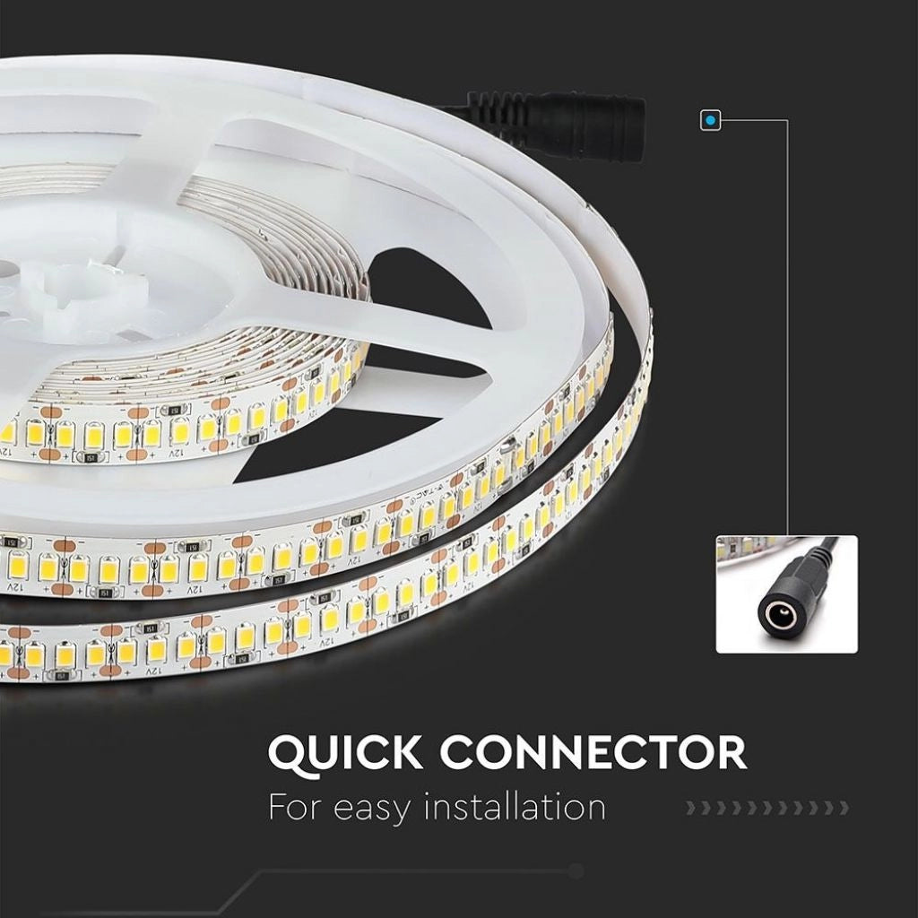 V-TAC VT-2835 204 Striscia Strip LED SMD2835 18W/mt 5mt 204 LED/mt 12V 4000K IP20 SKU 2462