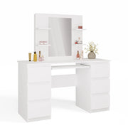 Toeletta da trucco con specchio per make-up set MARINA 4p + KUBA scrivania bianco