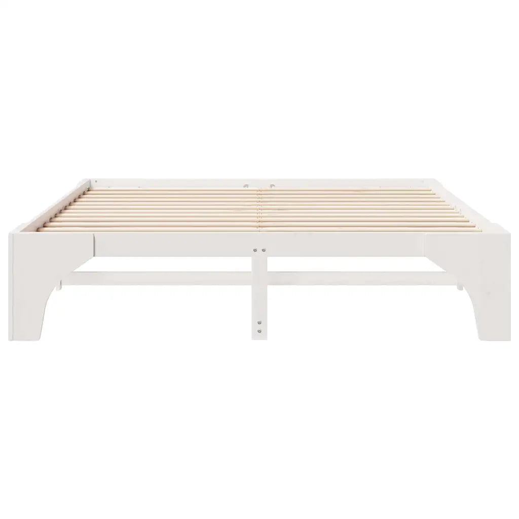 Struttura del letto Bianco 200 x 200 cm Pino massello 872975