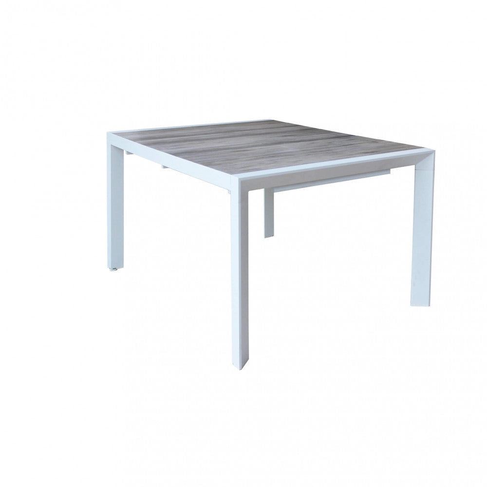 Tavolo Allungabile Portland 175/235x100x75 h cm in Alluminio Bianco