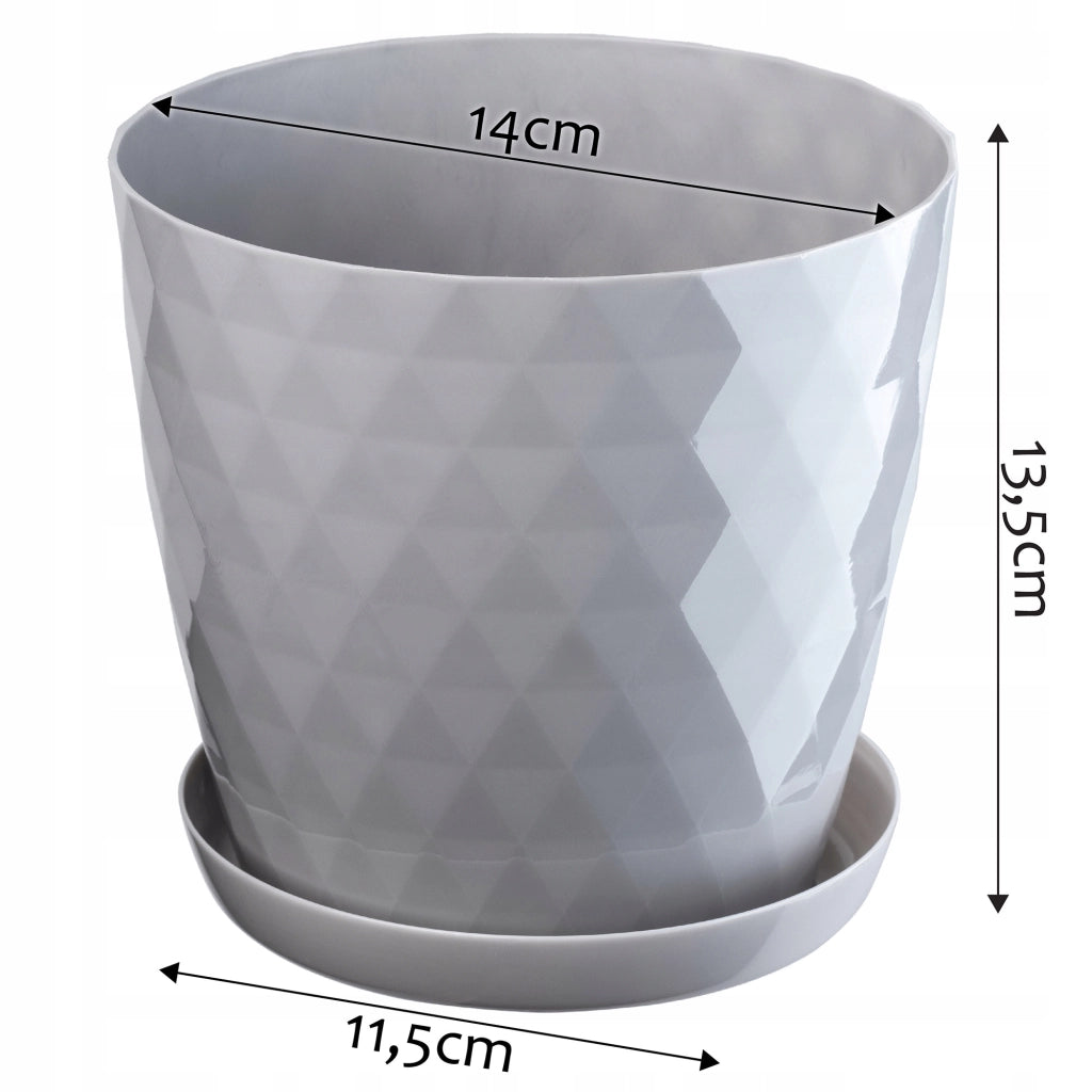 Vaso da fiori in plastica KADAX con supporto, coprivaso, 14 cm, grigio, Kadax