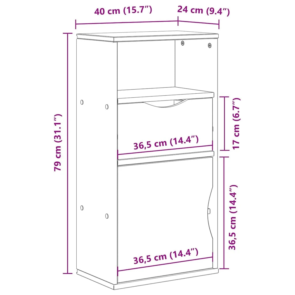 Mobiletto rustico con cassetto 40 x 24 x 79 cm legno di pino massello finitura cera miele 02_0058046