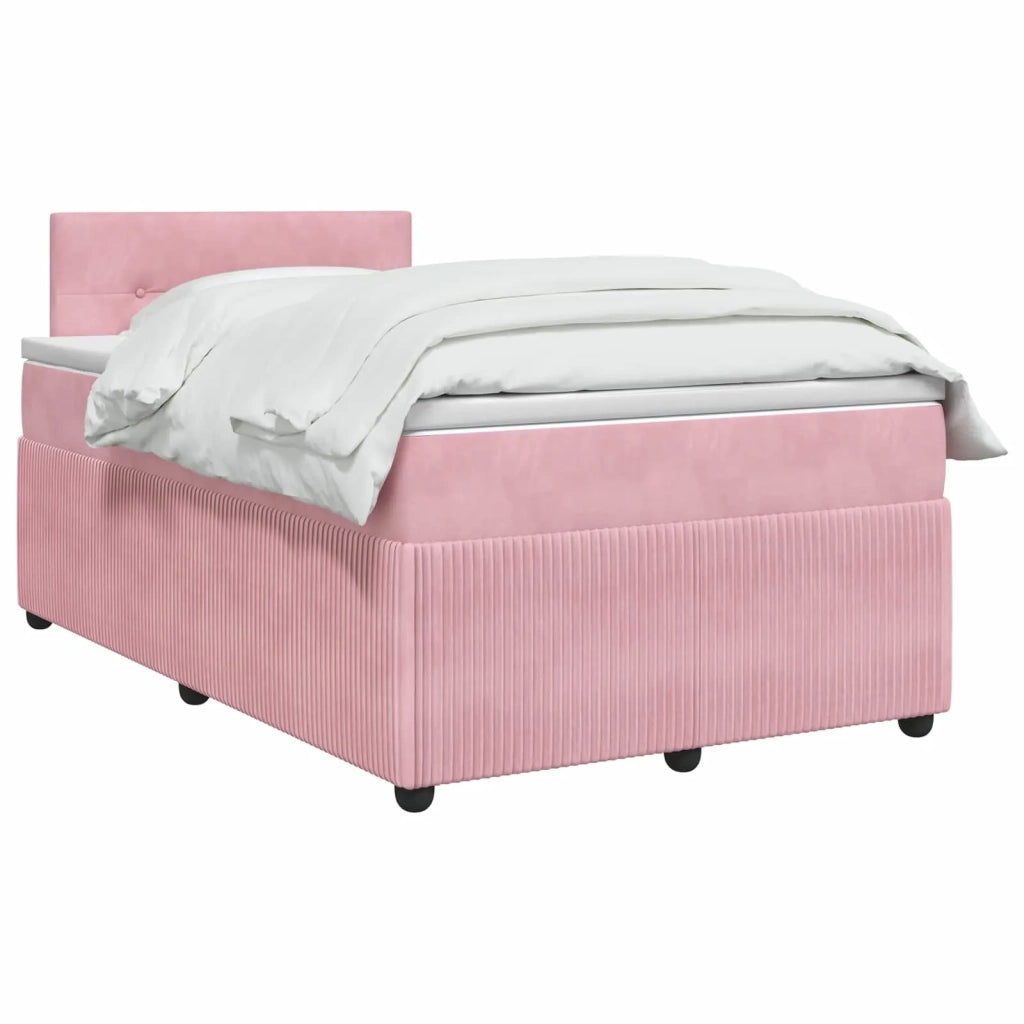 Letto box spring con materasso Rosa 120 x 200 cm Velluto 3451660