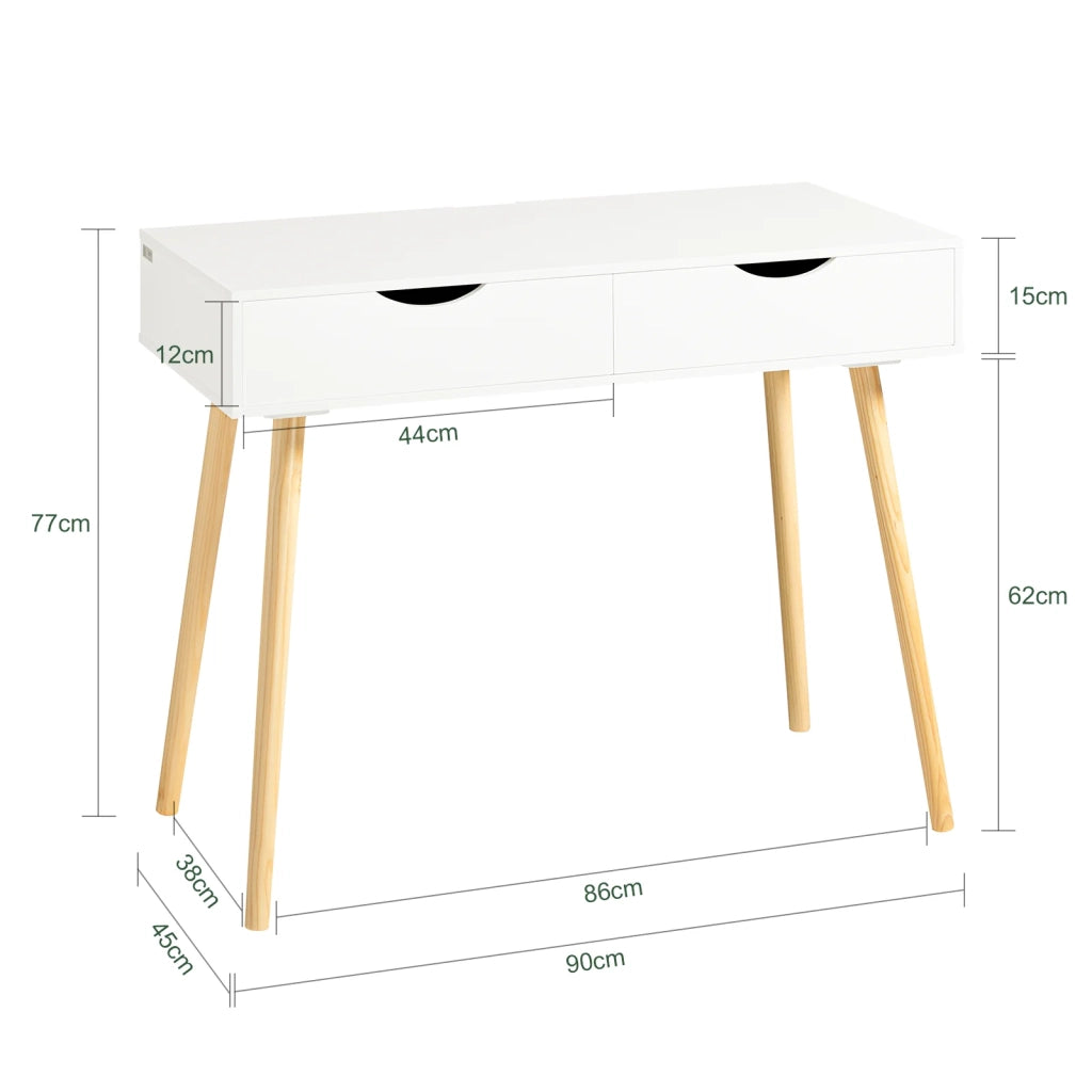 Scrivania,Porta PC,Tavolo per Computer,con due cassetti,bianco,FWT40-WN