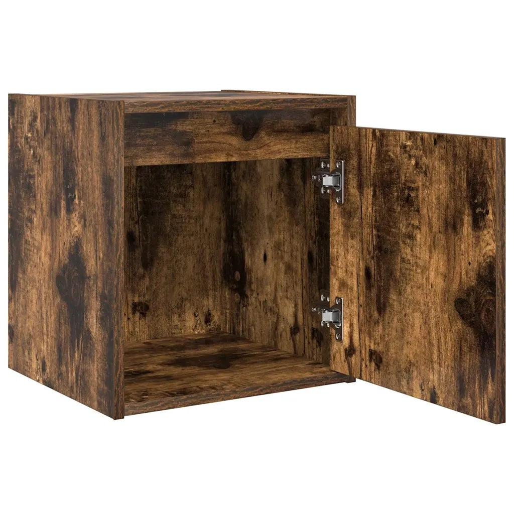 vidaXL Comodini a Muro 2 pz Rovere Fumo 38x34x40 cm