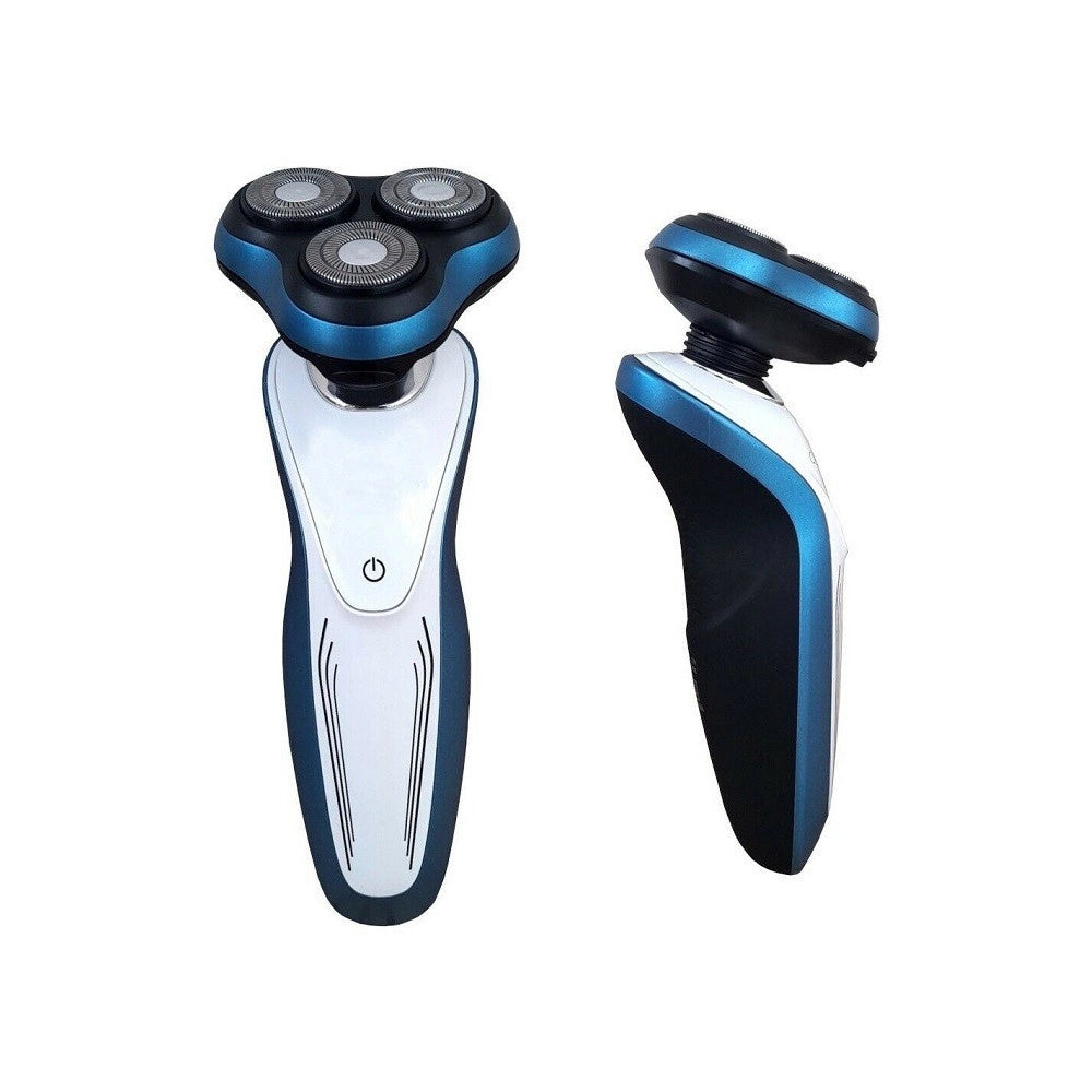 Trade Shop - Rasoio 3 Testine Elettrico Ricaricabile Uomo Regolazione Barba Baffi Peli Tx-9174 -