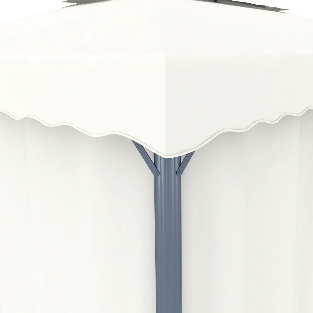 Gazebo con Tende 4x3 cm Bianco Crema Alluminio 3053375