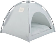 Tenda per gatti sostenibile, letto estivo per gatti per interni ed esterni, tappetino portatile adatto per gatti domestici e piccoli cani, 35 x 35 cm (blu-grigio).