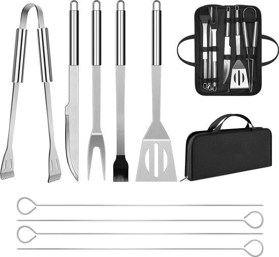 Set di Accessori per Barbecue in Acciaio Inossidabile con Borsa Facile da Trasportare