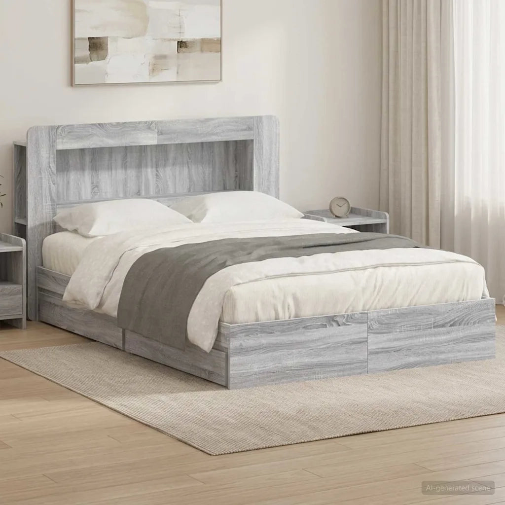 Telaio del letto con storage Sonoma grigio 160 x 200 cm 3433680