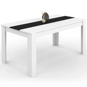 IDMarket - GEORGIA Tavolo da pranzo rettangolare bianco e nero per 8 persone 160 x 80 cm