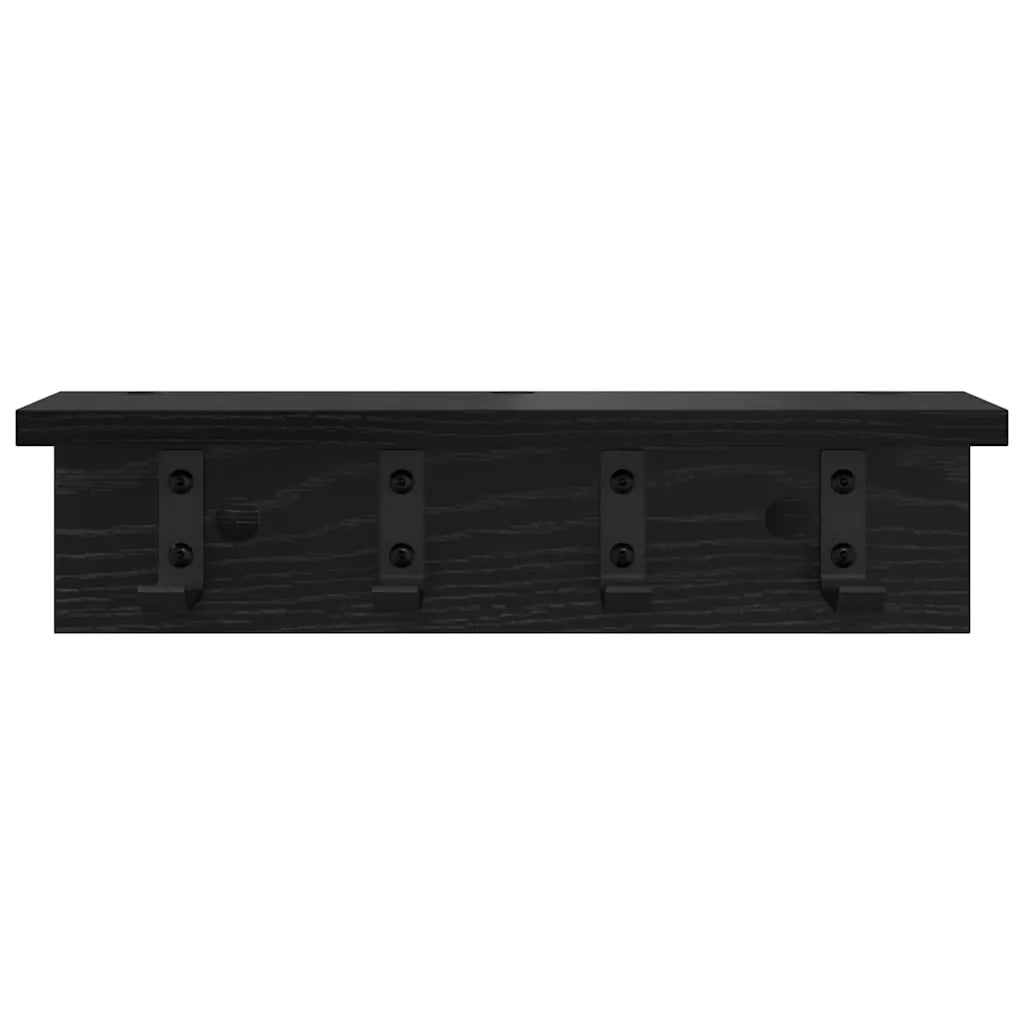 Appendiabiti a muro Rovere Nero 40 x 10,5 x 10,5 cm 874348
