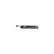 REV device protection socket line, 6-fold, 3,0m Nero 250 V 3 m