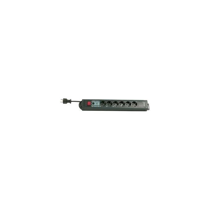 REV device protection socket line, 6-fold, 3,0m Nero 250 V 3 m