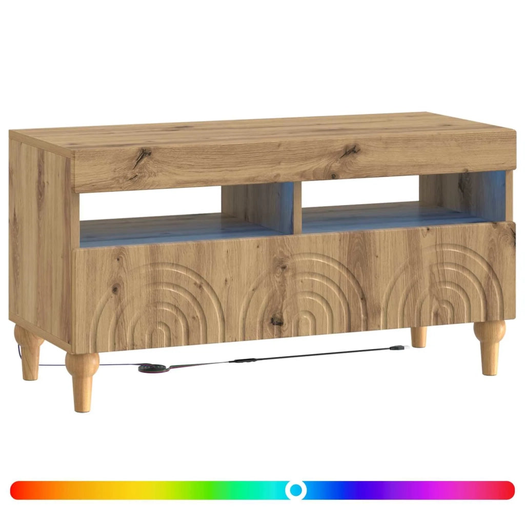 Mobile TV LED Rovere Artigianale Legno ingegnerizzato 896344