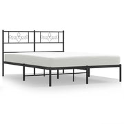 Letto matrimoniale | Letto per adulti | Giroletto con Testiera in Metallo Nero 120x200 cm