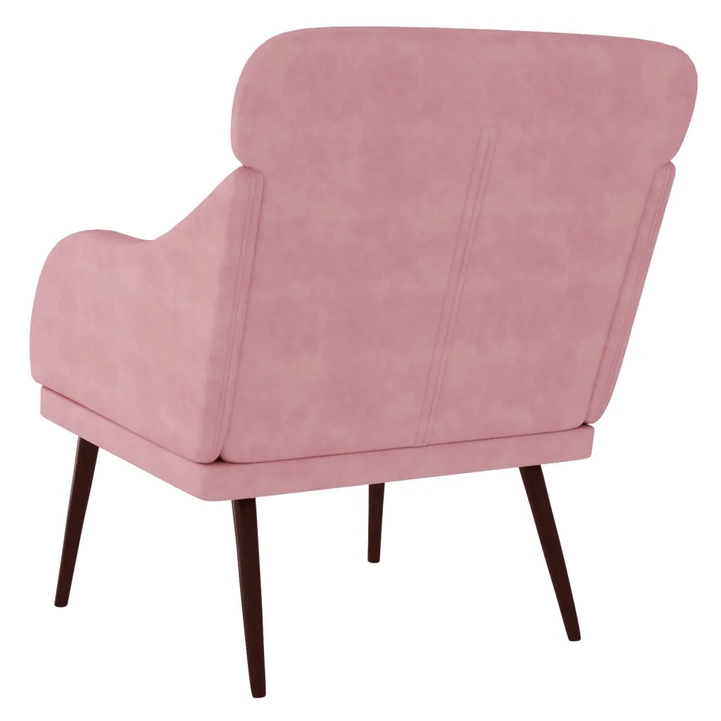 Poltrona | Sedia Relax Rosa 63x76x80 cm Velluto