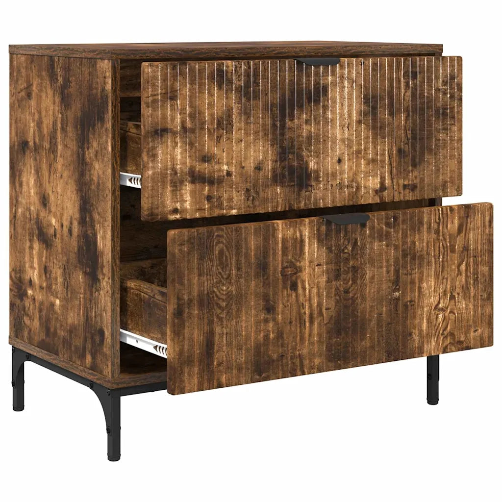 Comodino-Tavolino da notte Rovere fumo 63.5 x 36 x 61 cm Legno multistrato