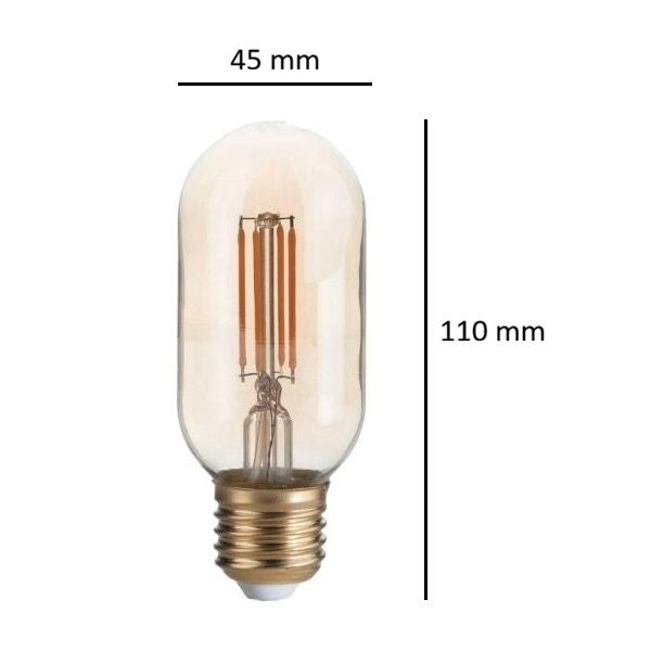 LAMPADINA BOMB A LED 4W 2200K 330 LM E27 VETRO AMBRATO IDEALLUX