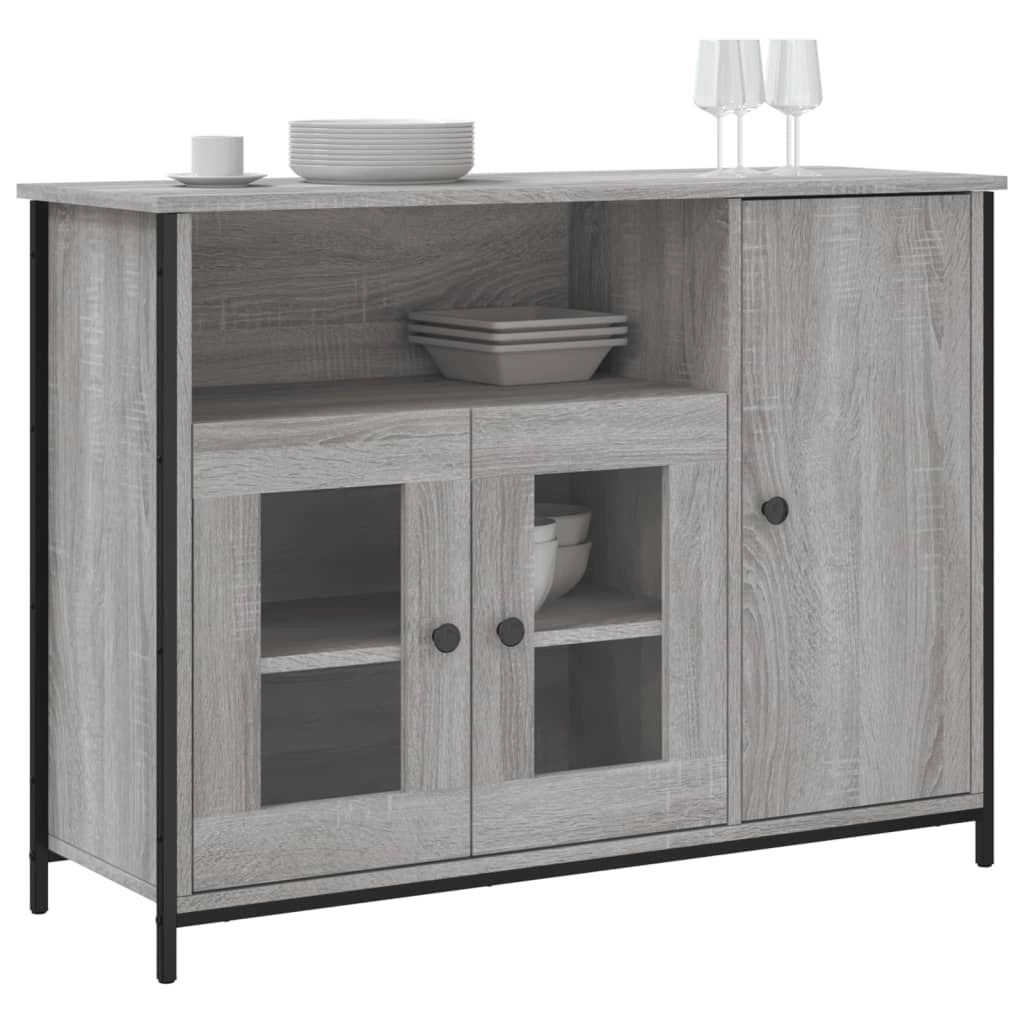 Credenza cassettiera mobile contenitore organizer cucina soggiorno salotto sonoma 100 x 35 x 75 cm legno ingegnerizzato grigio 02_0036249