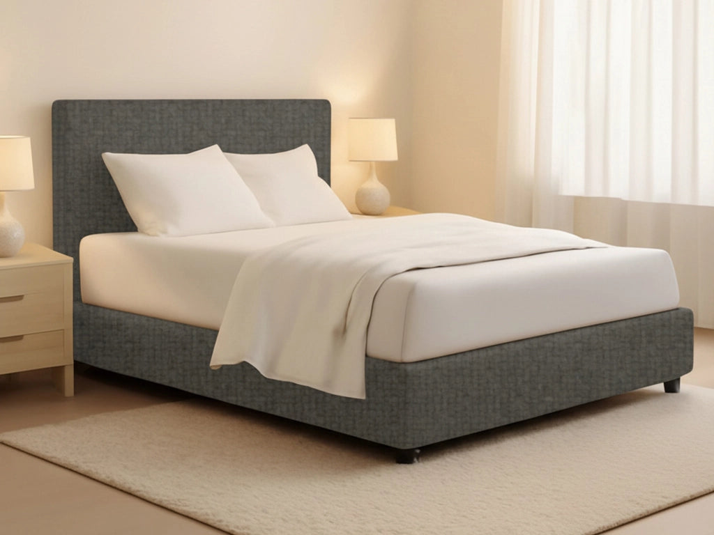 Lichfield, Letto Matrimoniale Sfoderabile Made in Italy, Grigio Tortora
