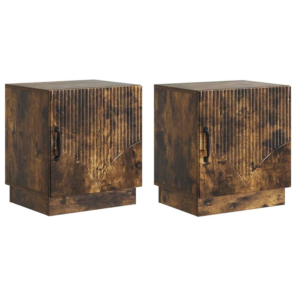 Comodino 2 pz Rovere Fumo 43 x 34,5 x 47 cm 895266