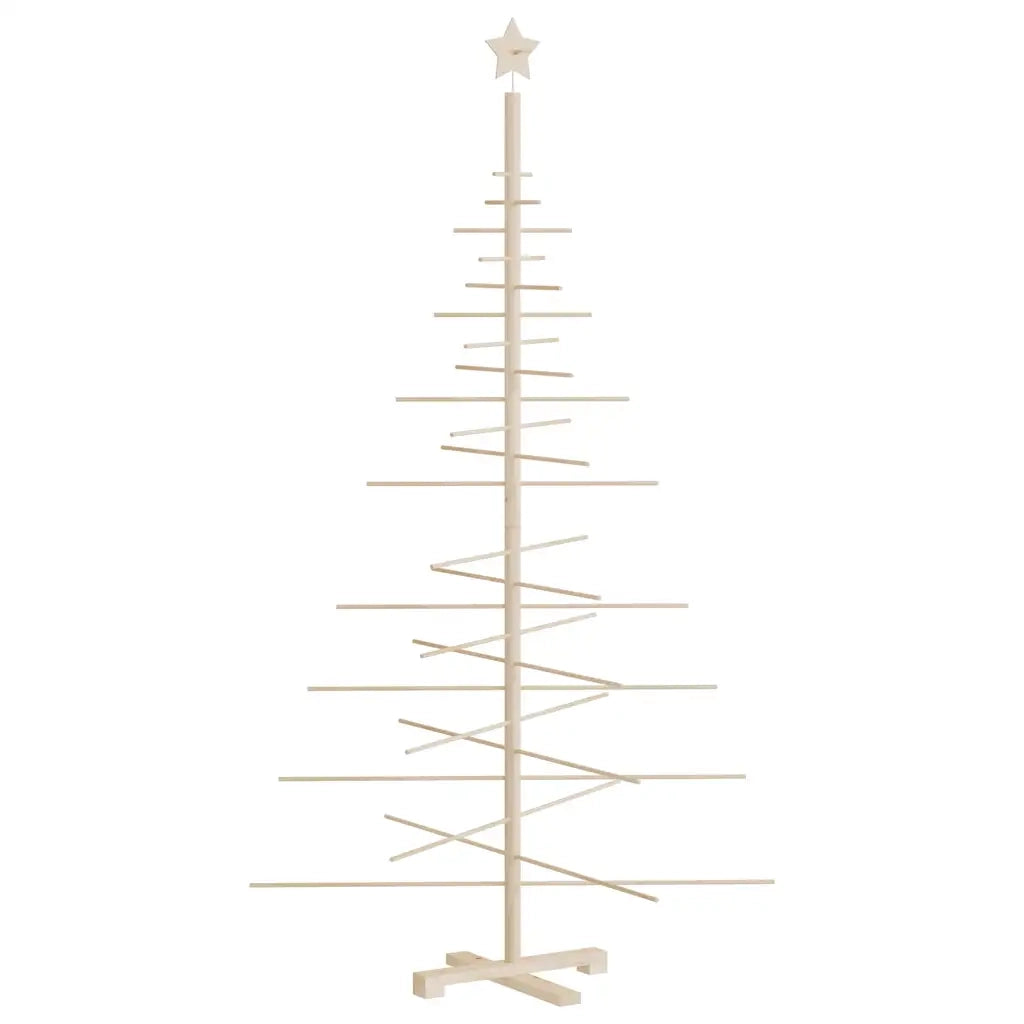 Albero di Natale Decorativo in Legno 180 cm Legno Massello Pino