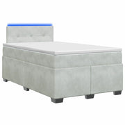 Letto con Box Spring, Materasso e LED Grigio Chiaro Velluto 3452138