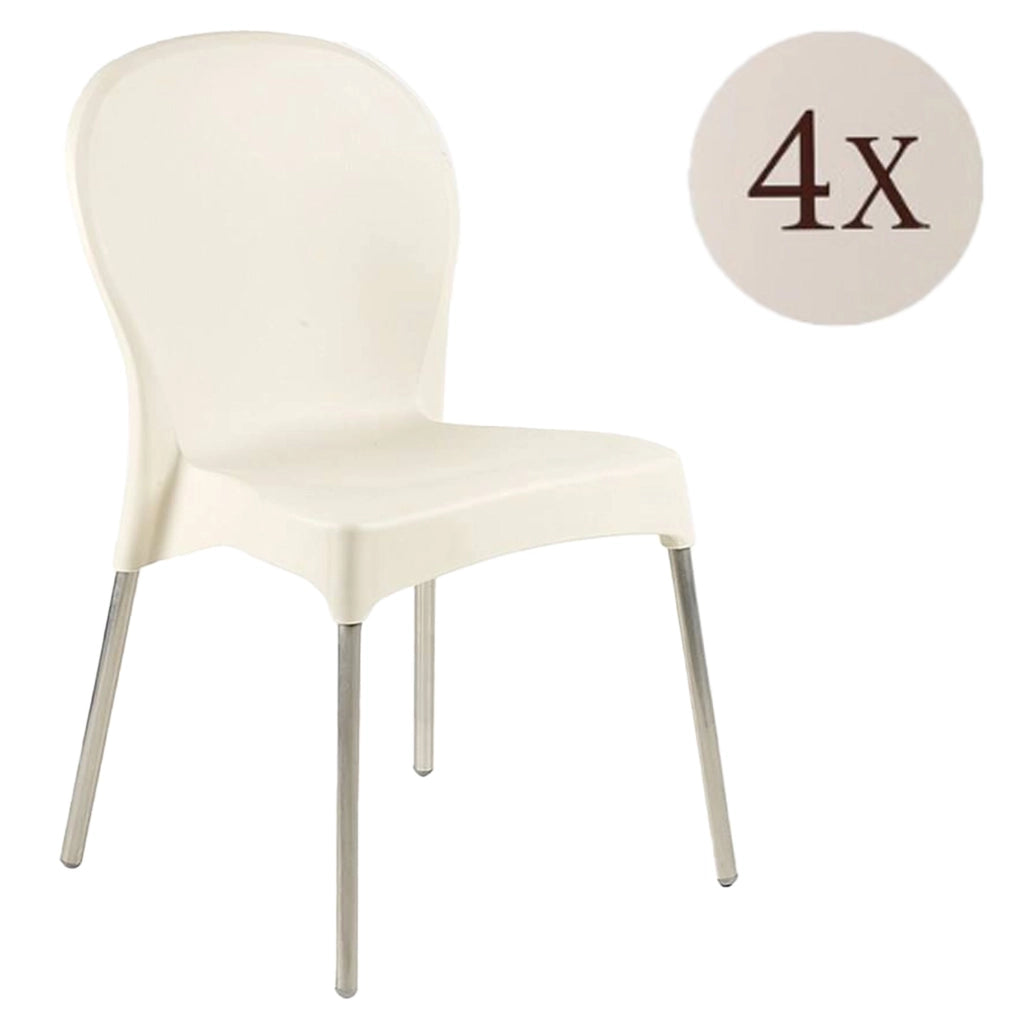 Eclectic, Sedia da Esterno 4 Sedie Made in Italy, Beige