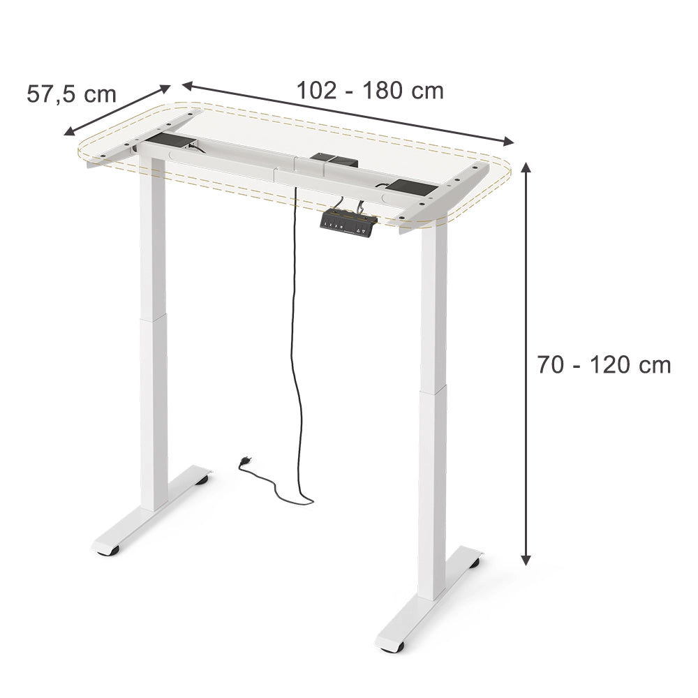Vicco Gambe per tavolo Bianco 2 motori