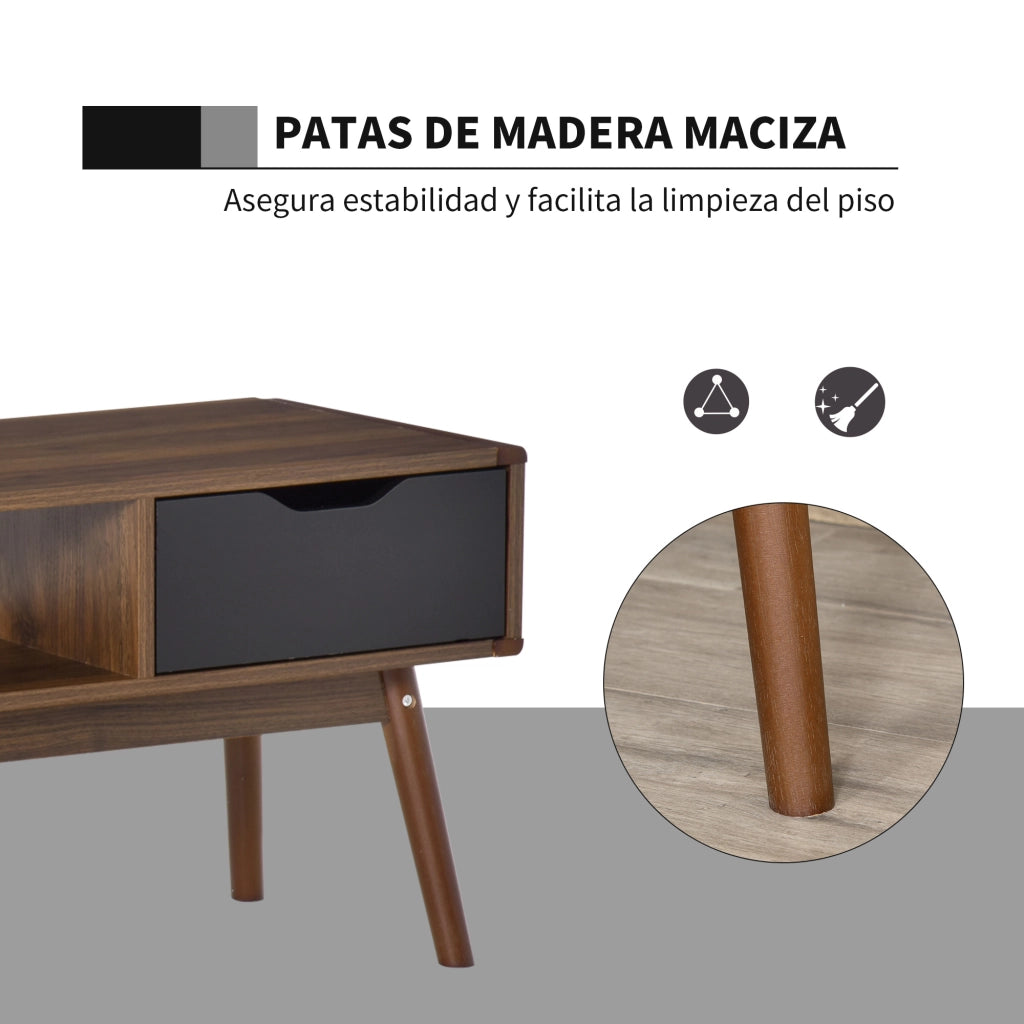 Mobile TV Moderno con 2 Cassetti e Compartimento Aperto ¨C zephmum ¨C Marrone 122x39x46 cm
