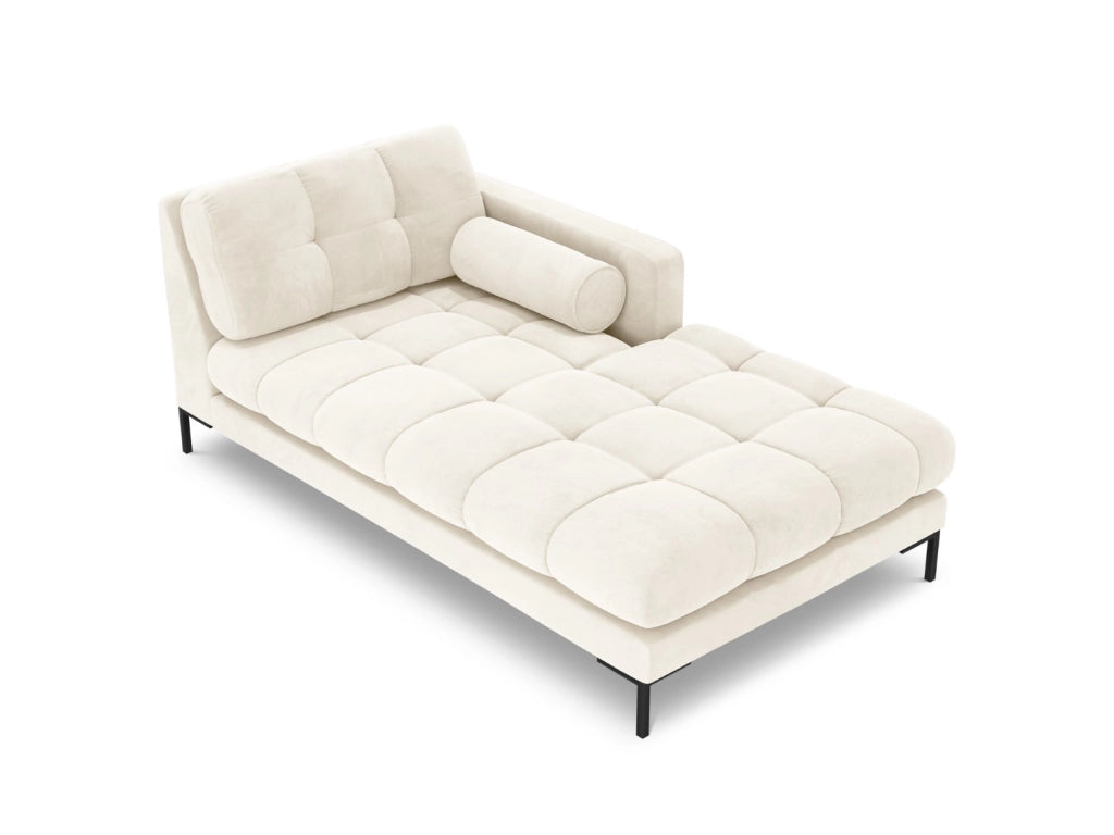 Cosmopolitan Design - Chaise longue destra "Bali" in velluto beige chiaro 