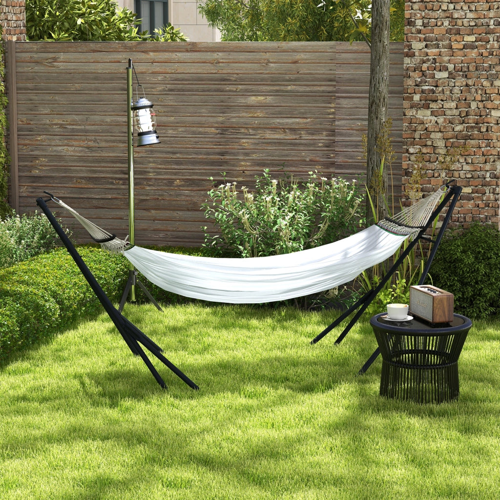 Hangmat Set con Amaca ¨C Zephmum ¨C 263x89x100 cm, Nero e Bianco