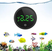 Termostato digitale per acquario con schermo touchscreen - Termometro LED wireless per acqua dolce e salata - Nero