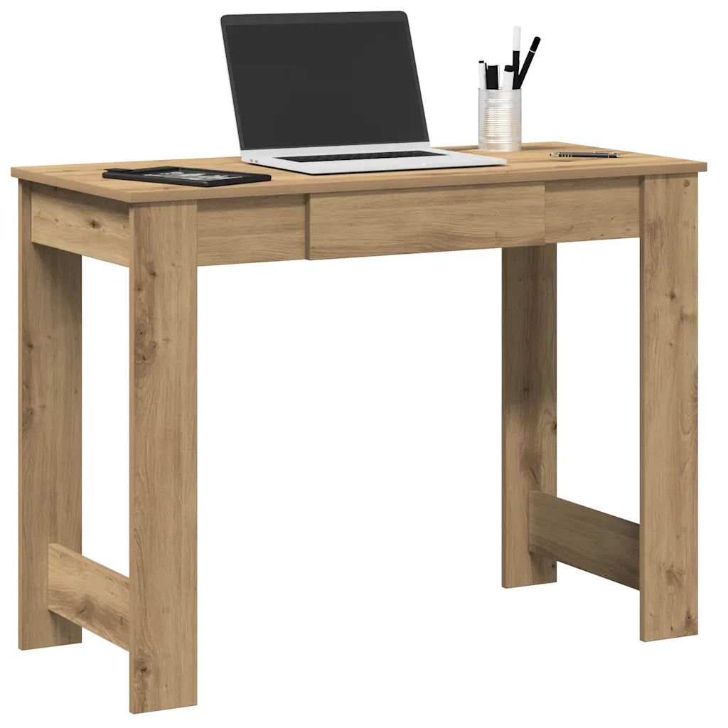 Scrivania Rovere Artigianale 100x45x75 cm in Legno Multistrato 860435
