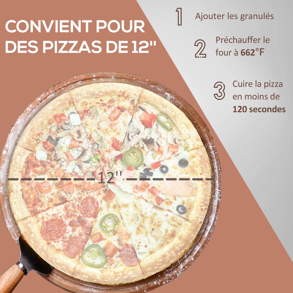 Forno da Pizza Esterno Legno Pieghevole con Pala ¨C zephmum ¨C Pietra 30 cm