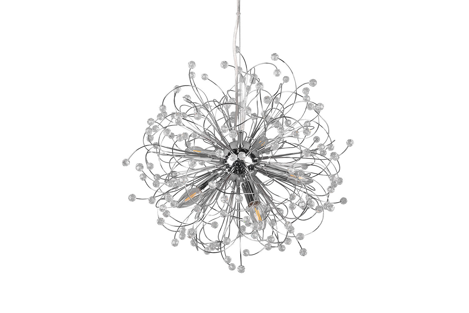 Lampada a Sospensione da Interno Attacco E14 in Metallo Cromo