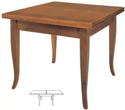 Tavolo noce gamba sciabola 90x90 allungabile a libro (14) - Mobili 2G