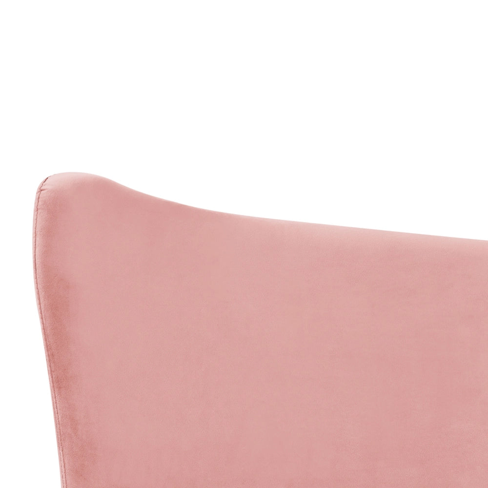 Letto in velluto rosa con struttura 160 x 200 cm gambe imbottite oro testiera stile glamour moderno