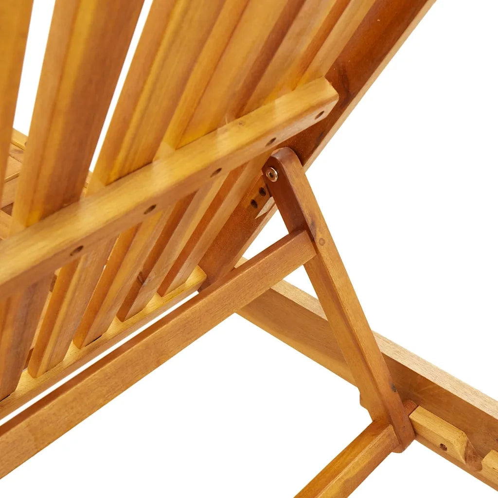 Lettino Prendisole con Tavolino Legno Massello di Acacia 3325199