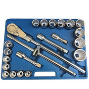 Trade Shop - Set 22pz Bussole Grandi 3/4" Poligonali Cricchetto Con Leva Camion 19-50mm -