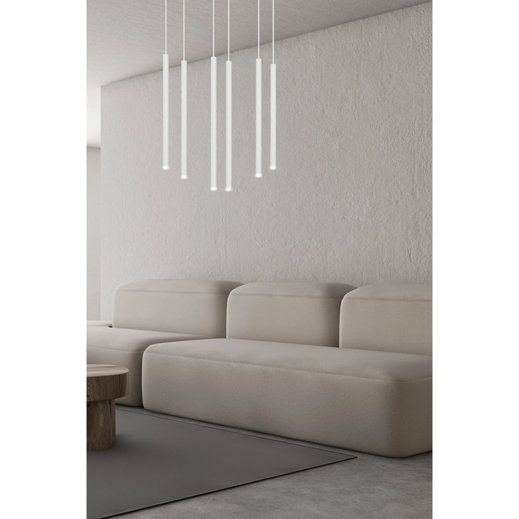 Lampada a sospensione Selter in acciaio bianco opaco