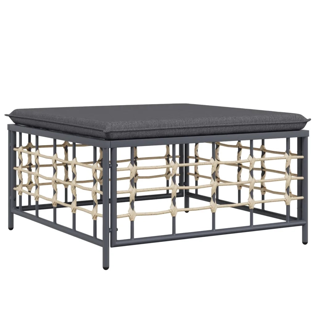 Set Divani da Giardino 7 pz con Cuscini Antracite in Polyrattan
