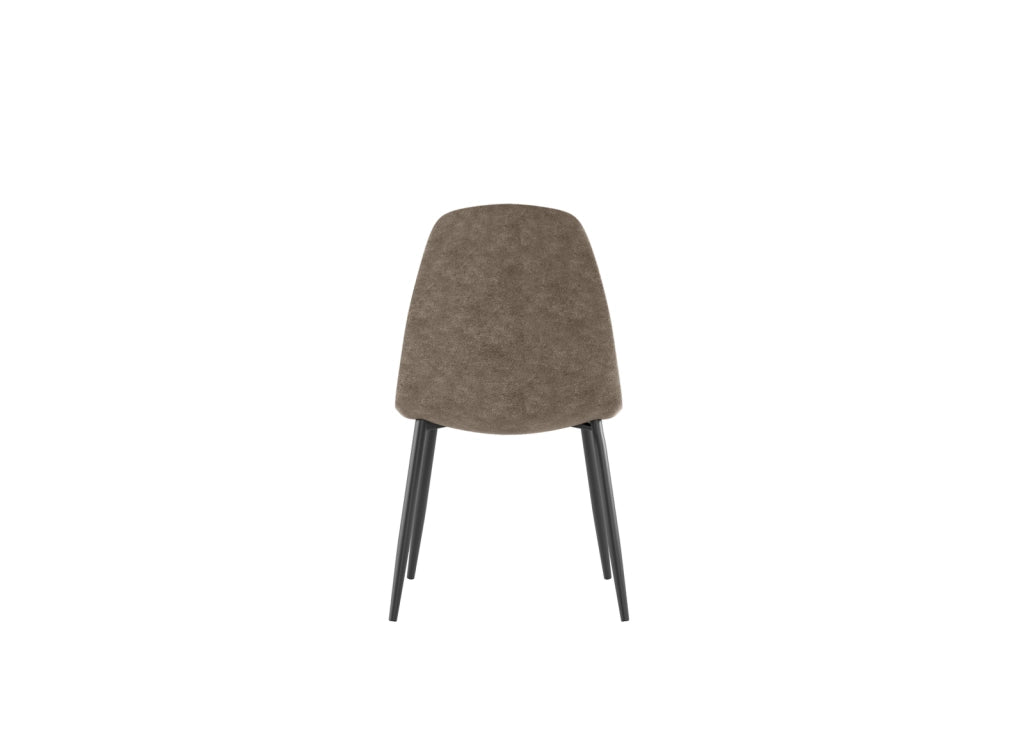Sedia Brigitte in Similpelle Tortora Vintage con Struttura in Metallo Antracite - Seduta Imbottita Design Moderno Industrial - 4 Pezzi