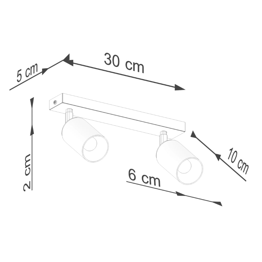 Lampada moderna a tubo in acciaio WINX Bittersweet Shimmer FI6/10 2x10W LED