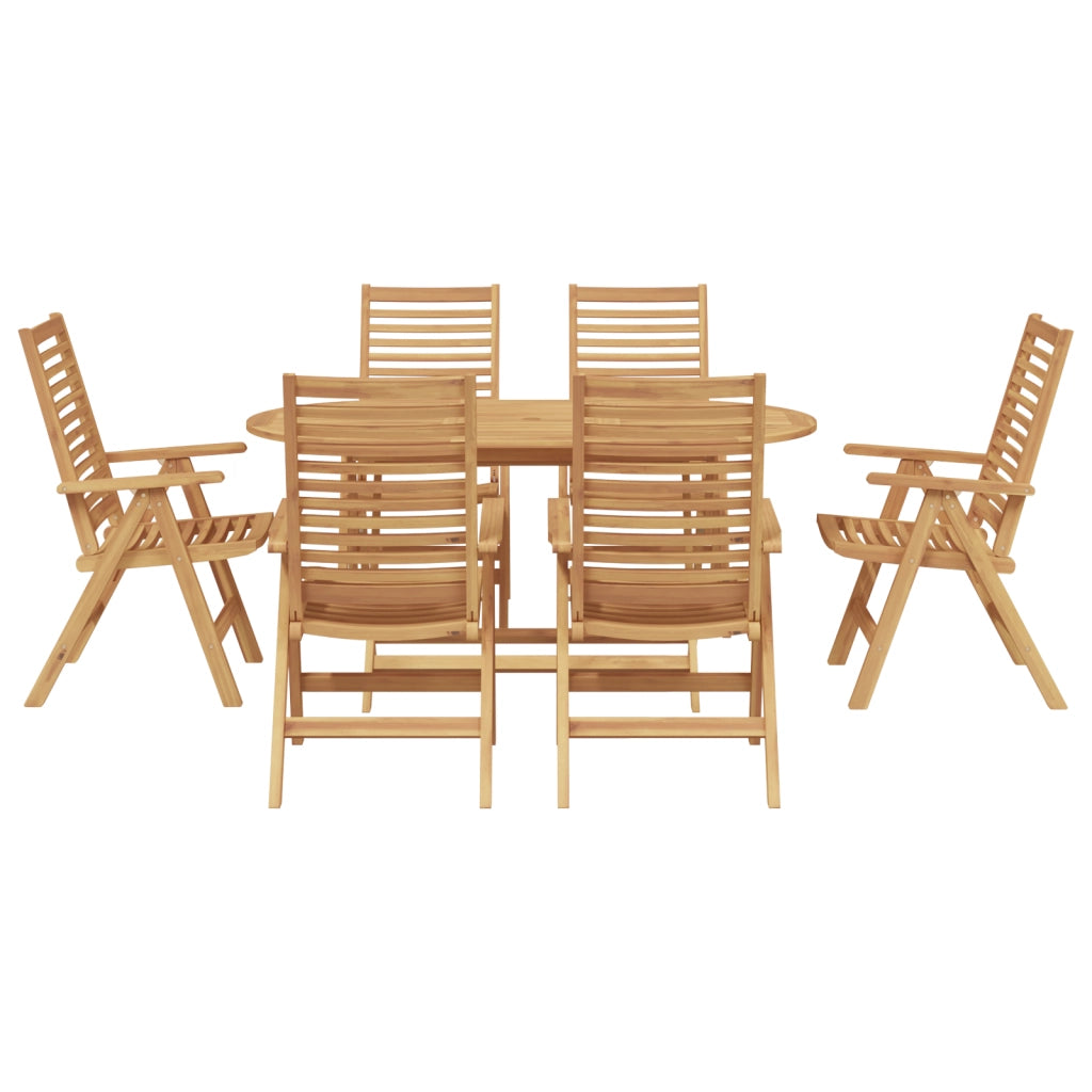 Set da pranzo da giardino  7 pezzi pieghevole in legno massello di teak