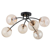 Plafoniera BLASKO glamour sfere vetro 6xE14 nero oro
